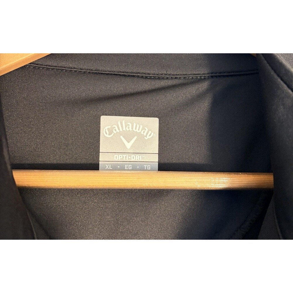 Callaway Men’s XL Quarter Zip Golf Pullover Black Opti-Dri Performance NWT - Picture 2 of 13
